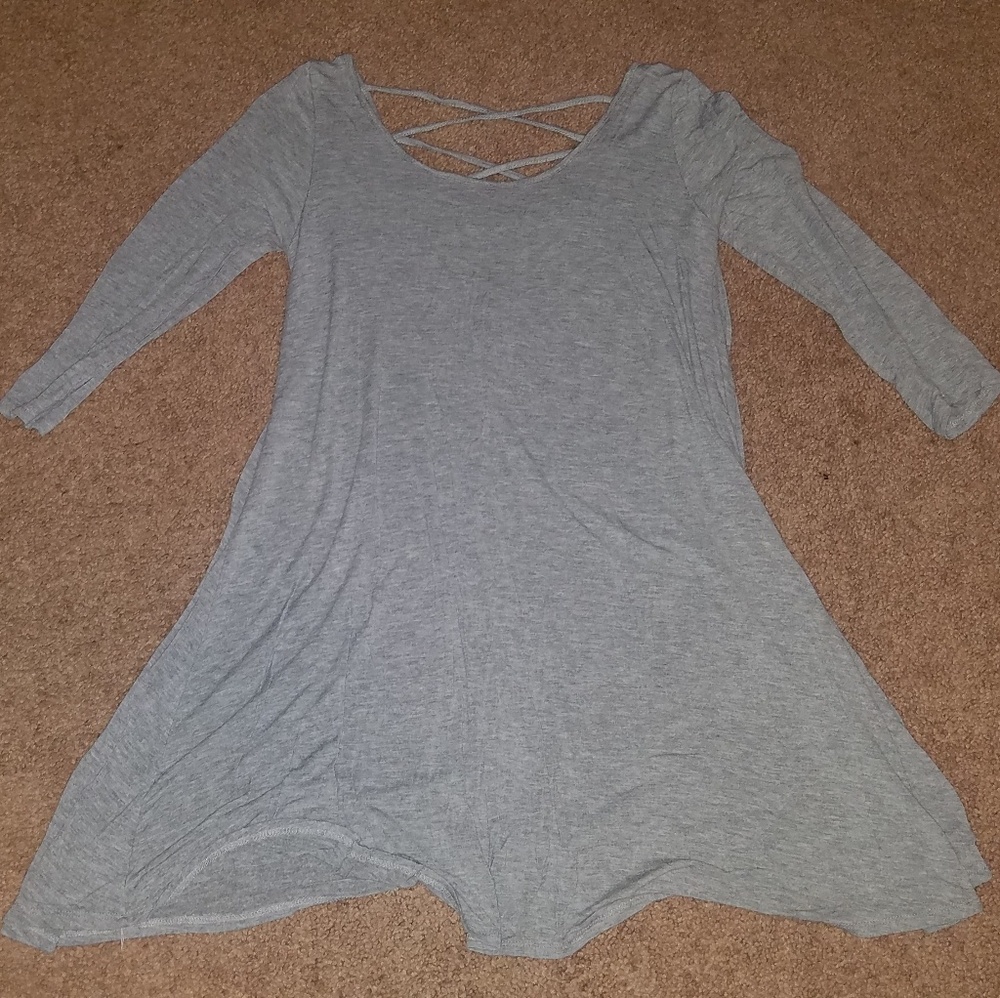 Flowy gray loose dress
